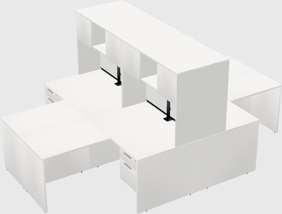 Quad l-shaped office desks