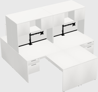 Quad l-shaped office desks