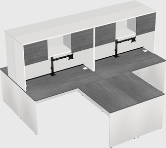 Quad l-shaped office desks