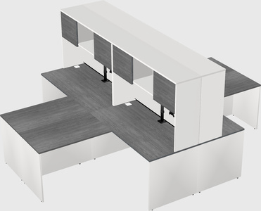 Quad l-shaped office desks