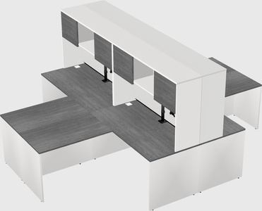 Quad l-shaped office desks