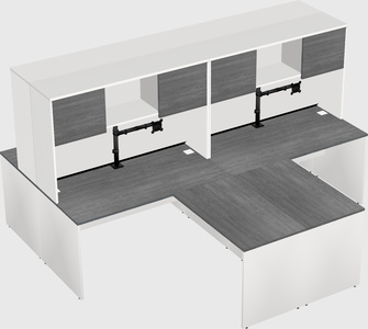 Quad l-shaped office desks