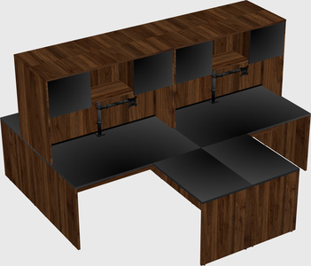 Quad l-shaped office desks