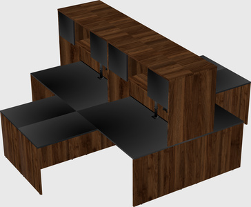 Quad l-shaped office desks
