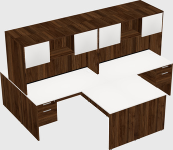 Quad l-shaped office desks