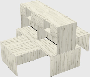 Quad l-shaped office desks