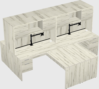 Quad l-shaped office desks