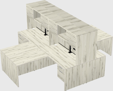 Quad l-shaped office desks