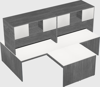 Quad l-shaped office desks