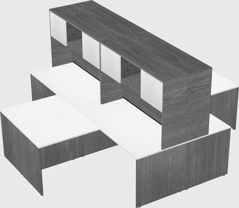 Quad l-shaped office desks