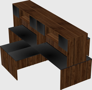 Quad l-shaped office desks