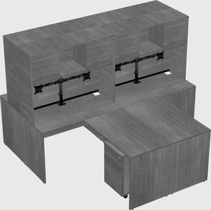Quad l-shaped office desks
