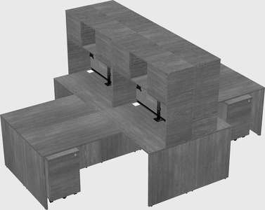 Quad l-shaped office desks