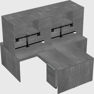 Quad l-shaped office desks