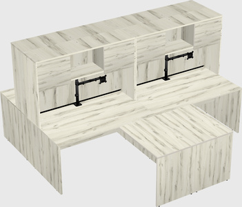 Quad l-shaped office desks