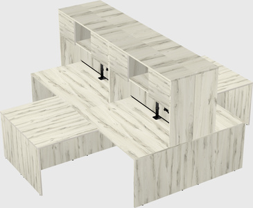 Quad l-shaped office desks