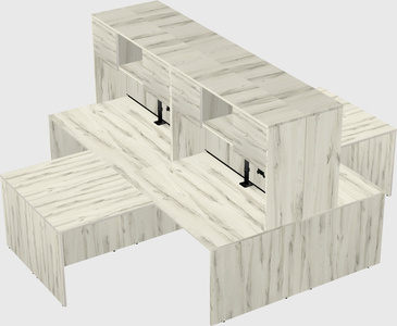 Quad l-shaped office desks
