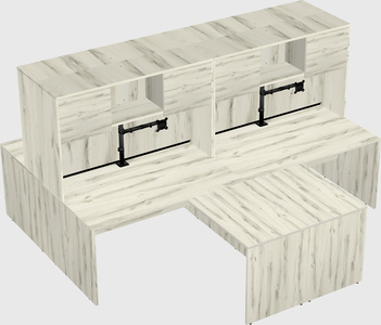 Quad l-shaped office desks