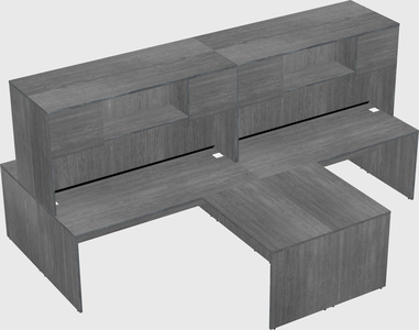 Quad l-shaped office desks
