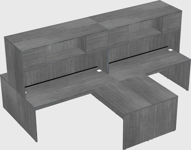 Quad l-shaped office desks