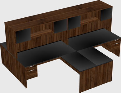 Quad l-shaped office desks