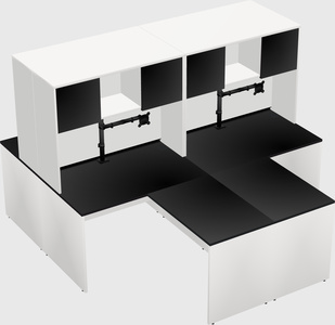 Quad l-shaped office desks