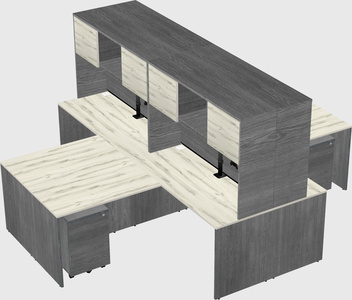 Quad l-shaped office desks