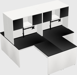 Quad l-shaped office desks