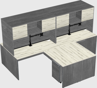 Quad l-shaped office desks
