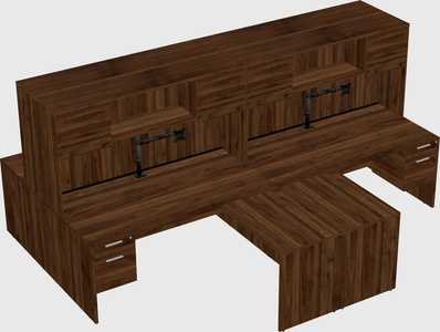 Quad l-shaped office desks