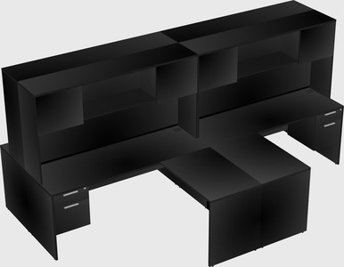 Quad l-shaped office desks