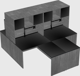 Quad l-shaped office desks