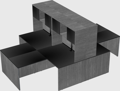 Quad l-shaped office desks