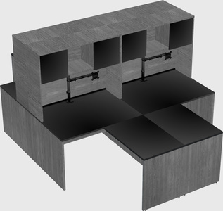 Quad l-shaped office desks