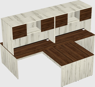 Quad l-shaped office desks