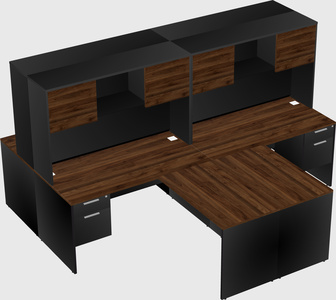 Quad l-shaped office desks