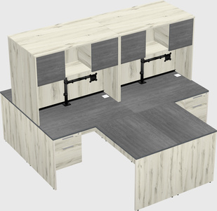 Quad l-shaped office desks