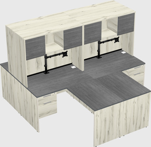 Quad l-shaped office desks