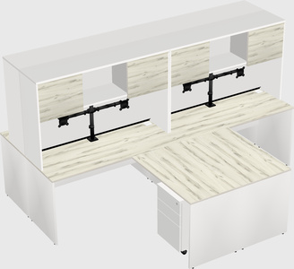 Quad l-shaped office desks