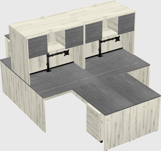 Quad l-shaped office desks