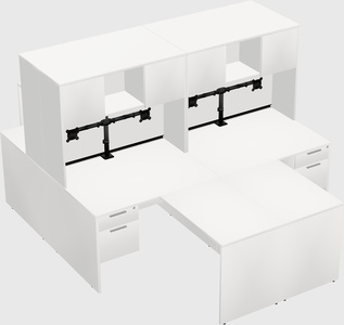 Quad l-shaped office desks