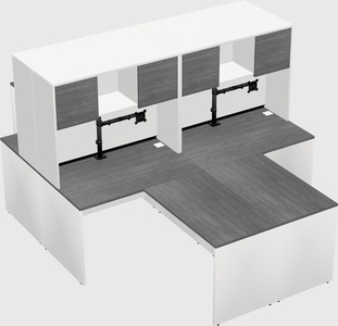 Quad l-shaped office desks