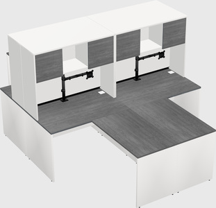 Quad l-shaped office desks