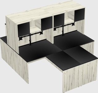 Quad l-shaped office desks