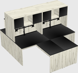 Quad l-shaped office desks