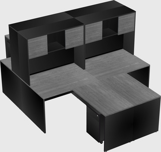 Quad l-shaped office desks