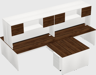 Quad l-shaped office desks