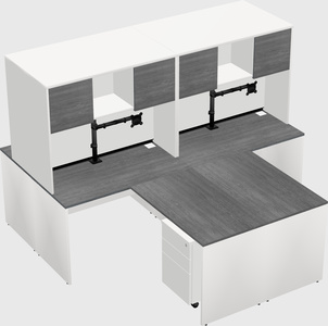 Quad l-shaped office desks