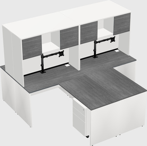 Quad l-shaped office desks