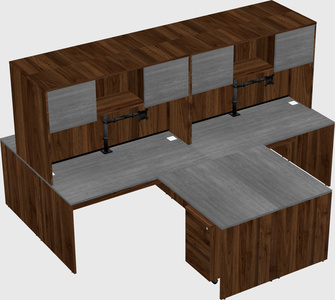 Quad l-shaped office desks